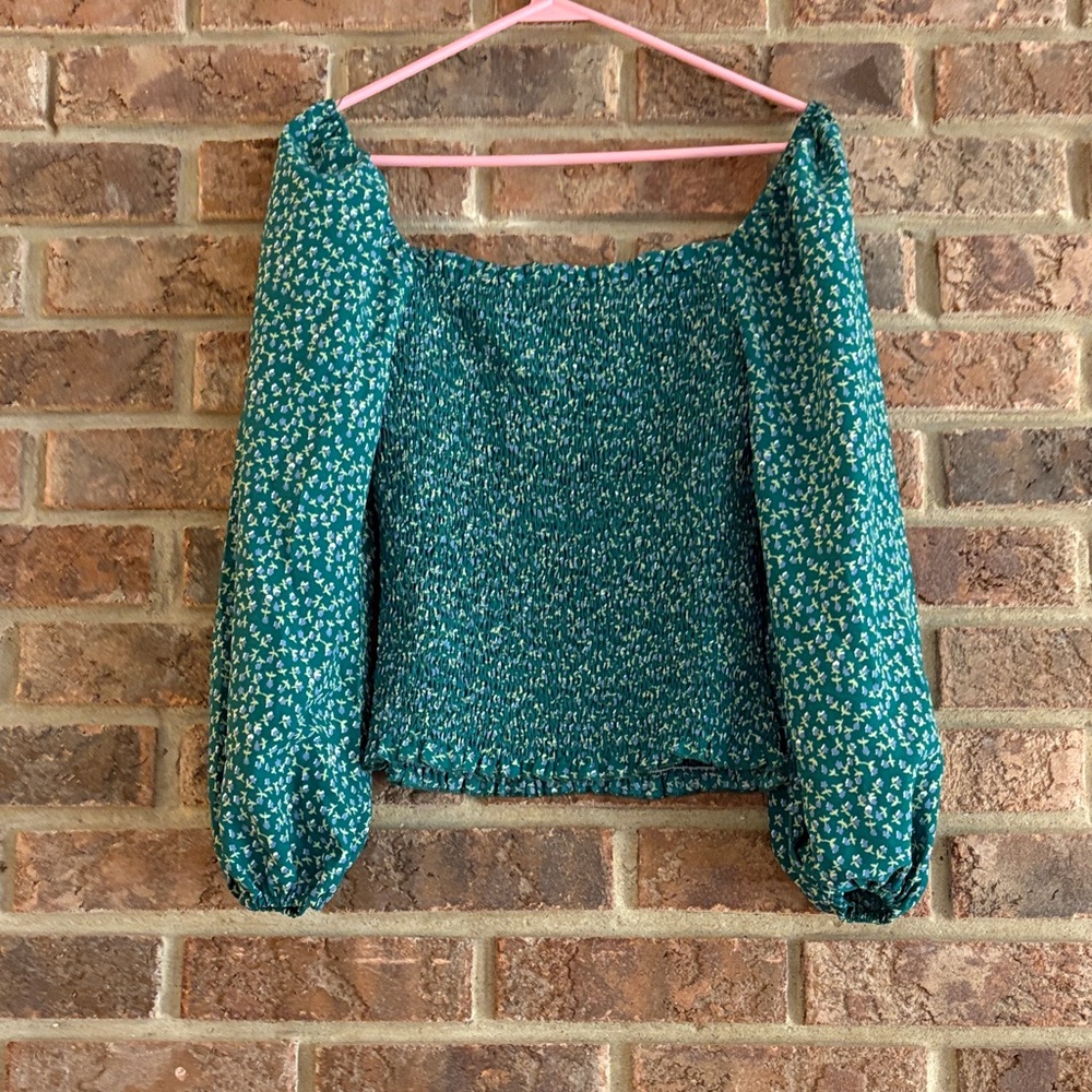 Teal Floral Women's Top